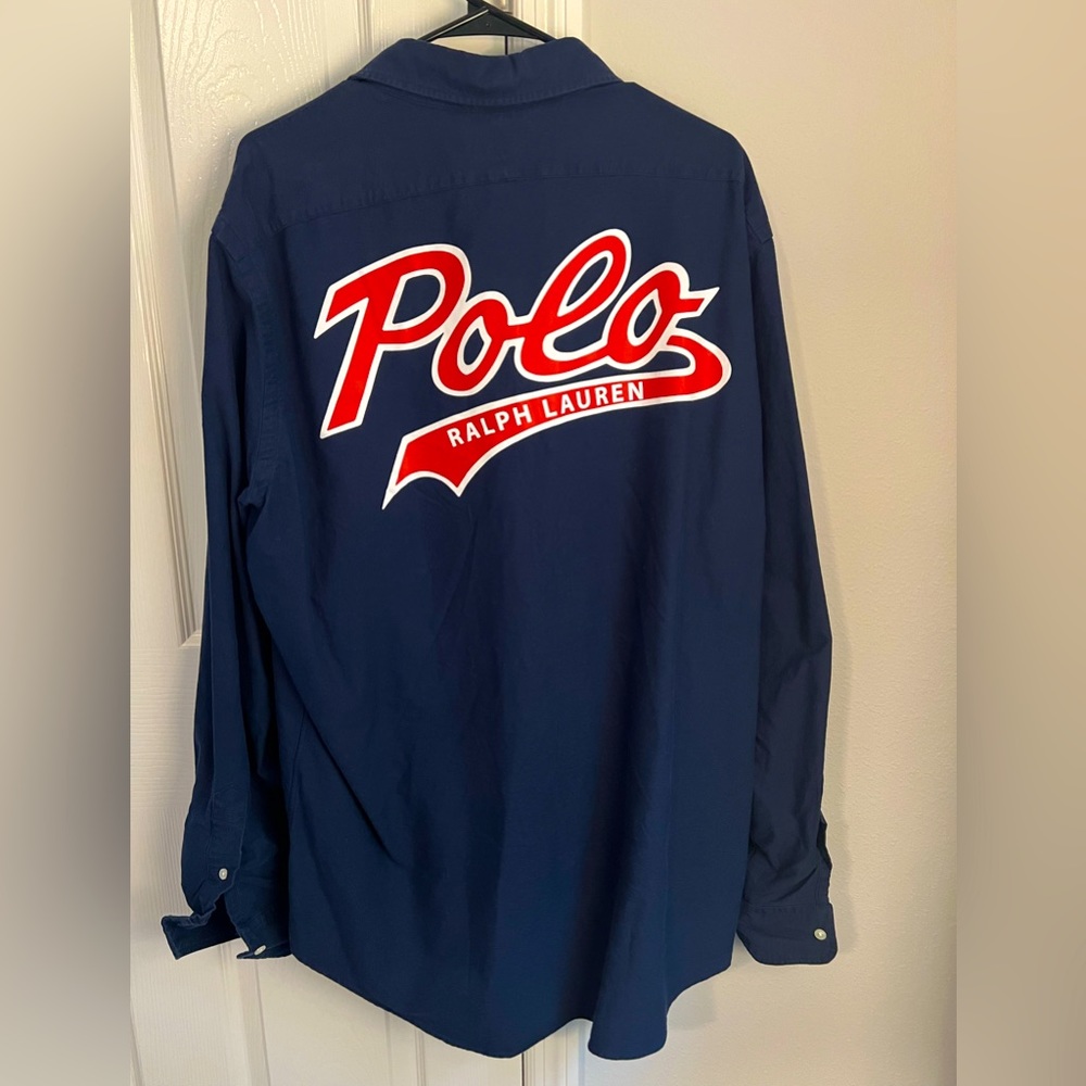Polo Ralph Lauren Button Down light weight shirt.  XL Navy Blue